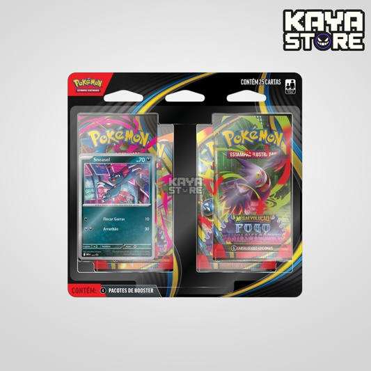 Blister Quádruplo Pokémon Megaevolução Fogo Fantasmagórico ME02 COPAG