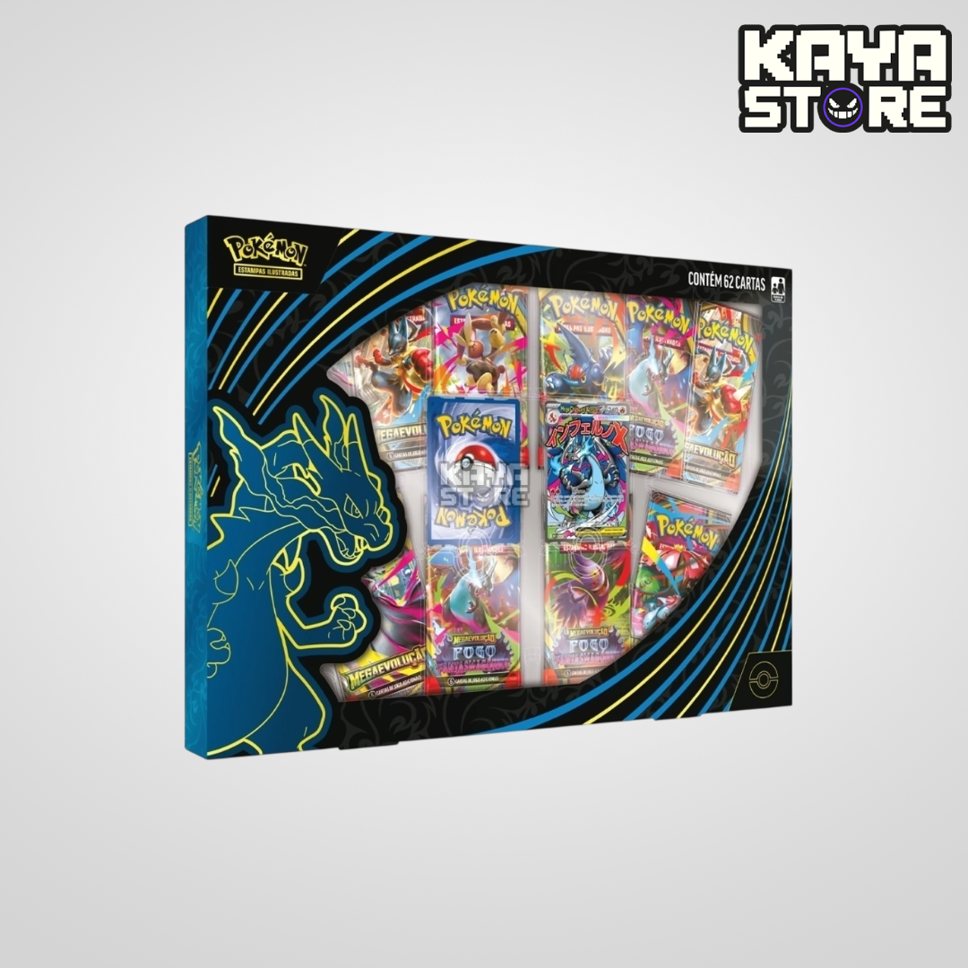 Box Pokémon Coleção Mega Charizard X Ex ME02 COPAG