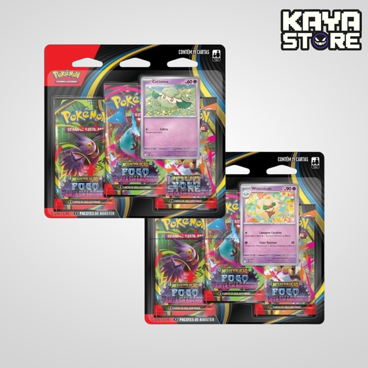 Blister Triplo Pokémon Mega Evolução Fogo Fantasmagórico ME02 COPAG