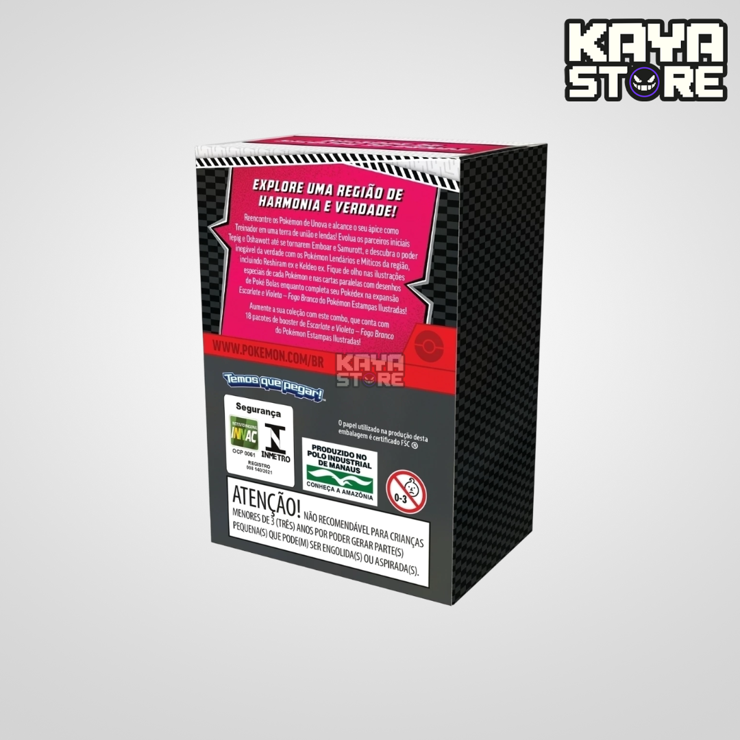 Combo De Booster Mini Display Pokémon Fogo Branco EV10.5 COPAG